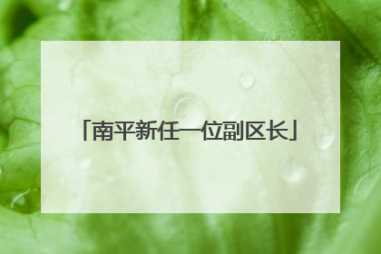 南平新任一位副区长