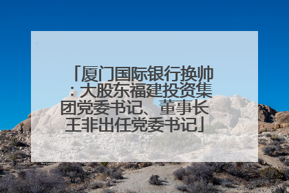 厦门国际银行换帅：大股东福建投资集团党委书记、董事长王非出任党委书记