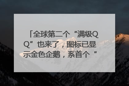 全球第二个“满级QQ”也来了，图标已显示金色企鹅，系首个“满级QQ”的小号