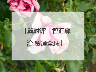 冀时评｜智汇廊洽 贸通全球