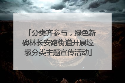 分类齐参与，绿色新碑林长安路街道开展垃圾分类主题宣传活动