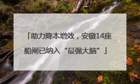助力降本增效，安徽14座船闸已纳入“最强大脑”