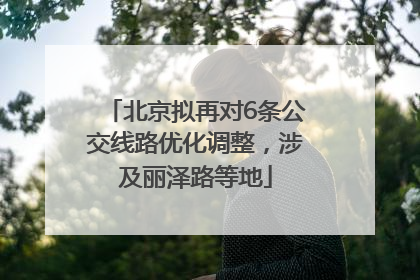 北京拟再对6条公交线路优化调整，涉及丽泽路等地