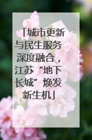 城市更新与民生服务深度融合，江苏“地下长城”焕发新生机