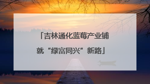 吉林通化蓝莓产业铺就“绿富同兴”新路