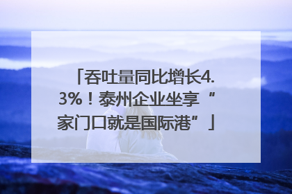 吞吐量同比增长4.3%！泰州企业坐享“家门口就是国际港”