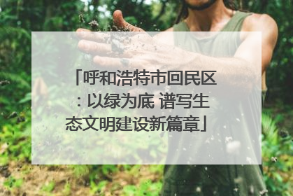 呼和浩特市回民区：以绿为底 谱写生态文明建设新篇章