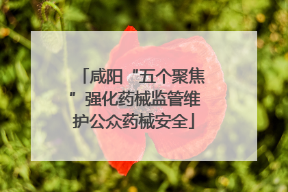 咸阳“五个聚焦”强化药械监管维护公众药械安全