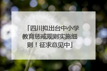 四川拟出台中小学教育惩戒规则实施细则！征求意见中
