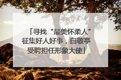 寻找“最美怀柔人”征集好人好事，白敬亭受聘担任形象大使