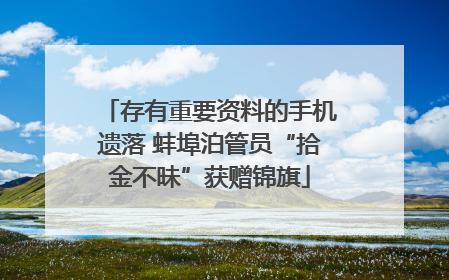 存有重要资料的手机遗落 蚌埠泊管员“拾金不昧”获赠锦旗