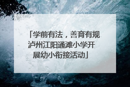 学前有法，善育有规 泸州江阳通滩小学开展幼小衔接活动