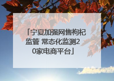 宁夏加强网售枸杞监管 常态化监测20家电商平台