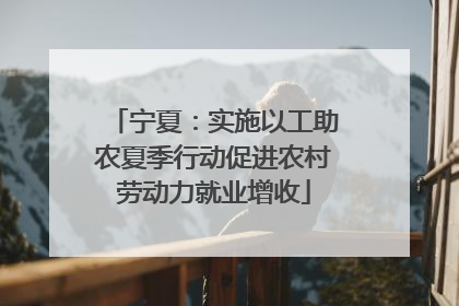 宁夏：实施以工助农夏季行动促进农村劳动力就业增收
