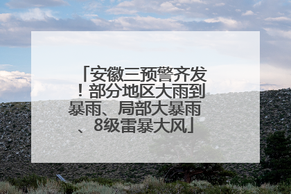 安徽三预警齐发！部分地区大雨到暴雨、局部大暴雨、8级雷暴大风