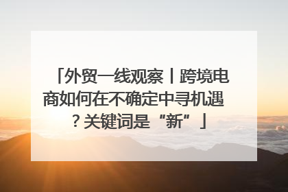 外贸一线观察丨跨境电商如何在不确定中寻机遇?关键词是“新”
