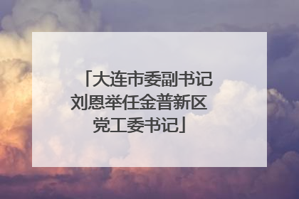 大连市委副书记刘恩举任金普新区党工委书记