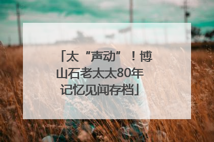 太“声动”！博山石老太太80年记忆见闻存档