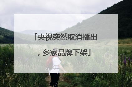 央视突然取消播出，多家品牌下架