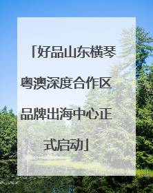 好品山东横琴粤澳深度合作区品牌出海中心正式启动