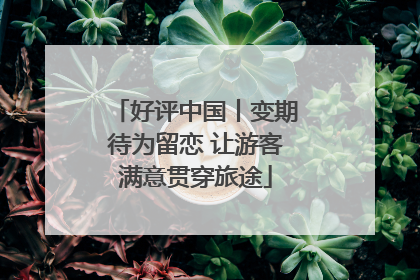 好评中国丨变期待为留恋 让游客满意贯穿旅途