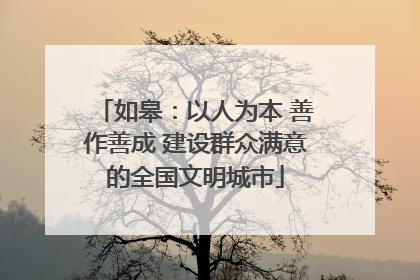 如皋：以人为本 善作善成 建设群众满意的全国文明城市