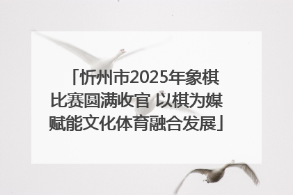 忻州市2025年象棋比赛圆满收官 以棋为媒赋能文化体育融合发展