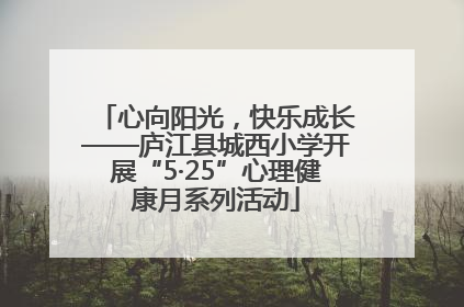 心向阳光，快乐成长——庐江县城西小学开展“5·25”心理健康月系列活动