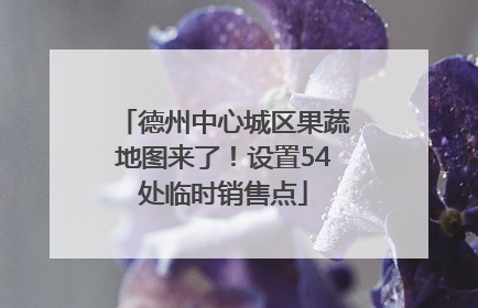 德州中心城区果蔬地图来了！设置54处临时销售点