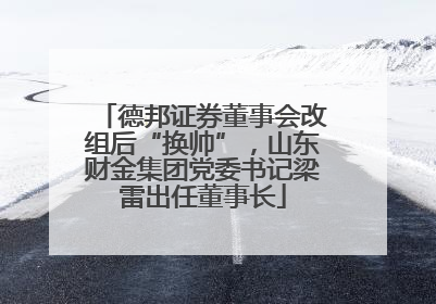 德邦证券董事会改组后“换帅”，山东财金集团党委书记梁雷出任董事长