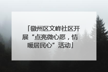 徽州区文峰社区开展“点亮微心愿，情暖居民心”活动