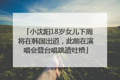 小沈阳18岁女儿下周将在韩国出道，此前在演唱会登台唱跳遭吐槽