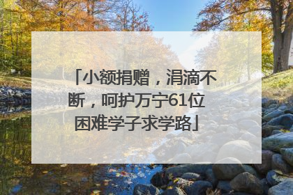 小额捐赠，涓滴不断，呵护万宁61位困难学子求学路