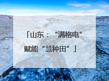 山东：“满格电”赋能“慧种田”