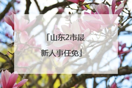 山东2市最新人事任免