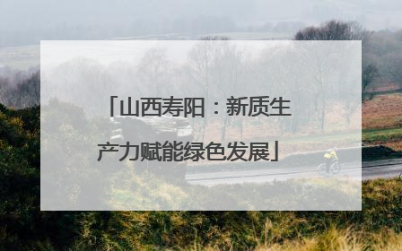 山西寿阳：新质生产力赋能绿色发展