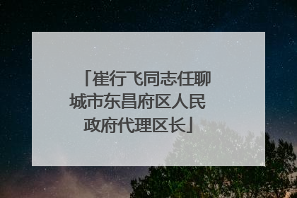 崔行飞同志任聊城市东昌府区人民政府代理区长