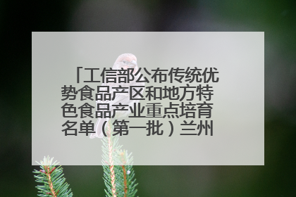 工信部公布传统优势食品产区和地方特色食品产业重点培育名单（第一批）兰州牛肉拉面位列其中