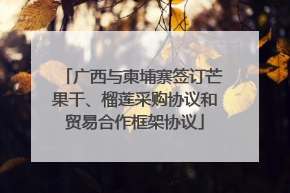 广西与柬埔寨签订芒果干、榴莲采购协议和贸易合作框架协议