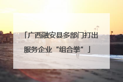 广西融安县多部门打出服务企业“组合拳”