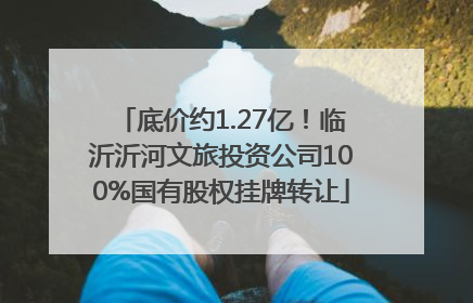 底价约1.27亿！临沂沂河文旅投资公司100%国有股权挂牌转让
