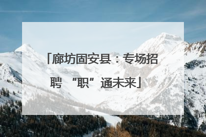 廊坊固安县：专场招聘 “职”通未来