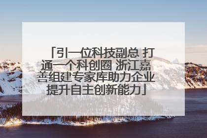 引一位科技副总 打通一个科创圈 浙江嘉善组建专家库助力企业提升自主创新能力