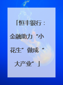 恒丰银行：金融助力“小花生”做成“大产业”