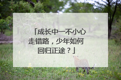 成长中一不小心走错路，少年如何回归正途？