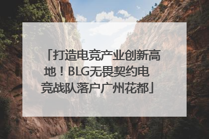 打造电竞产业创新高地！BLG无畏契约电竞战队落户广州花都