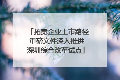 拓宽企业上市路径 重磅文件深入推进深圳综合改革试点