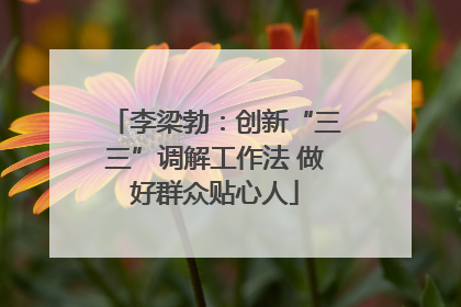 李梁勃：创新“三三”调解工作法 做好群众贴心人