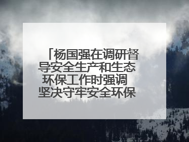 杨国强在调研督导安全生产和生态环保工作时强调 坚决守牢安全环保底线红线 为全市经济社会高质量发展提供坚强保障