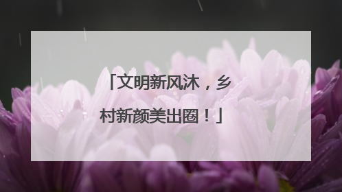 文明新风沐，乡村新颜美出圈！